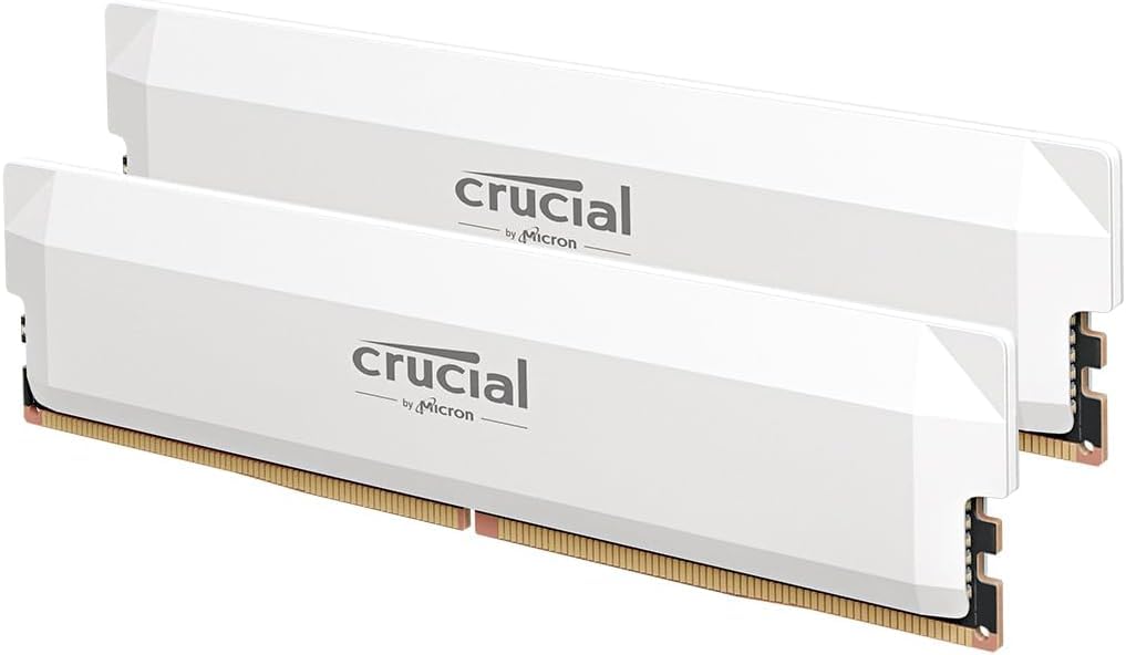 Crucial Pro DDR5 RAM 32GB Kit (2x16GB), 6400MHz CL32, Overclocking Desktop Gaming Memory, Intel XMP 3.0 & AMD Expo Compatible, Black - CP2K16G64C32U5B