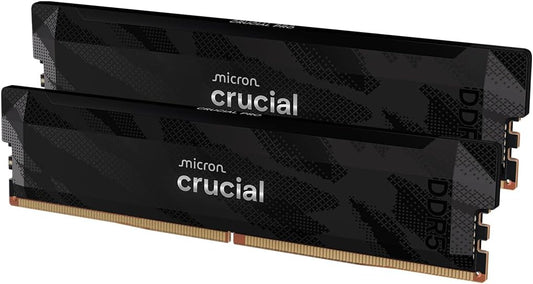 Crucial Pro DDR5 RAM 32GB Kit (2x16GB), 6400MHz CL32, Overclocking Desktop Gaming Memory, Intel XMP 3.0 & AMD Expo Compatible, Black - CP2K16G64C32U5B
