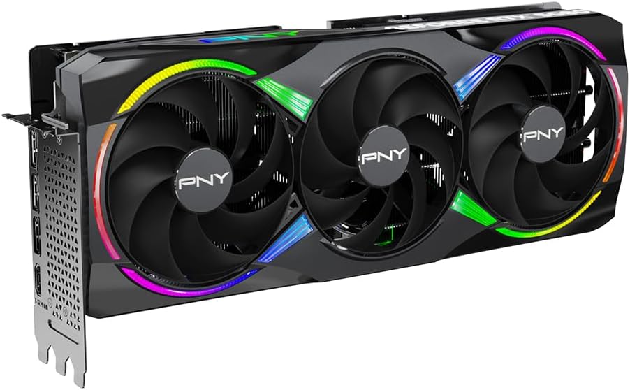 PNY NVIDIA GeForce RTX™ 5080 Epic-X™ ARGB OC Triple Fan, Graphics Card (16GB GDDR7, 256-bit, Boost Speed: 2775 MHz, PCIe® 5.0, HDMI®/DP 2.1, 2.99-Slot, NVIDIA Blackwell Architecture, DLSS 4)