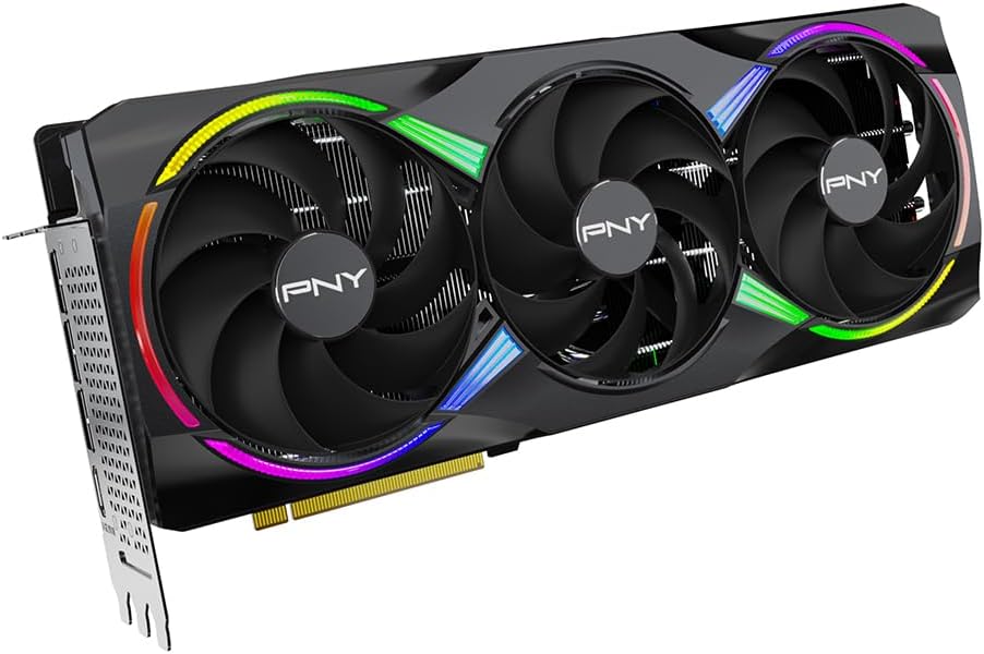 PNY NVIDIA GeForce RTX™ 5080 Epic-X™ ARGB OC Triple Fan, Graphics Card (16GB GDDR7, 256-bit, Boost Speed: 2775 MHz, PCIe® 5.0, HDMI®/DP 2.1, 2.99-Slot, NVIDIA Blackwell Architecture, DLSS 4)