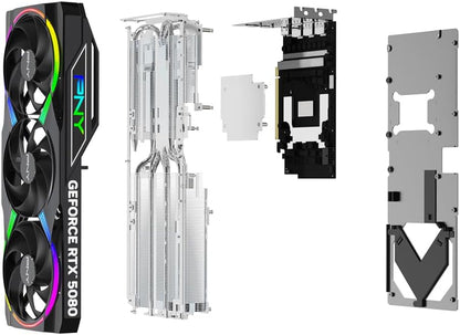 PNY NVIDIA GeForce RTX™ 5080 Epic-X™ ARGB OC Triple Fan, Graphics Card (16GB GDDR7, 256-bit, Boost Speed: 2775 MHz, PCIe® 5.0, HDMI®/DP 2.1, 2.99-Slot, NVIDIA Blackwell Architecture, DLSS 4)