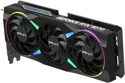 PNY NVIDIA GeForce RTX™ 5070 Epic-X™ ARGB OC Triple Fan, Graphics Card (12GB GDDR7, 192-bit, Boost Speed: 2685 MHz, SFF-Ready, PCIe® 5.0, HDMI®/DP 2.1, 2.4-Slot, Blackwell Architecture, DLSS 4)