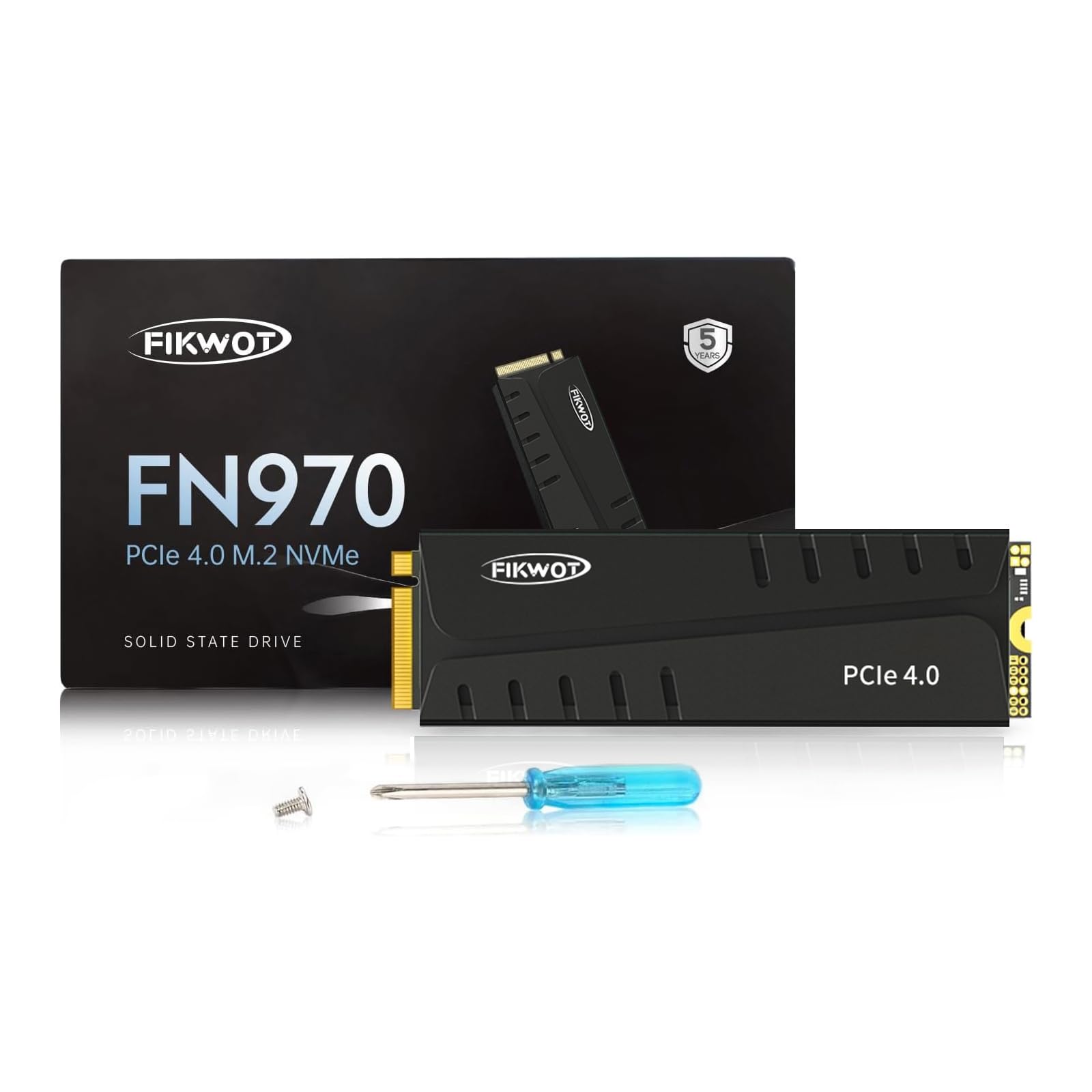 Fikwot FN955 2TB NVMe SSD M.2 2280 PCIe Gen4x4, Up to 7300MB/s, 3D NAND TLC Flash Internal Solid State Drive, Configure SLC Cache, Storage and Memory Expansion for PS5 Laptop Desktop