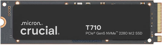 Crucial T710 PCIe Gen5 NVMe 2TB SSD, Up to 14,900 MB/s, Laptop & Desktop Compatible (PC), for Creatives and Hardcore Gamers, Solid State Drive, Includes 1Mo Adobe CC – CT2000T710SSD8-01