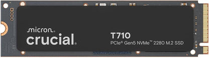 Crucial T710 PCIe Gen5 NVMe 2TB SSD, Up to 14,900 MB/s, Laptop & Desktop Compatible (PC), for Creatives and Hardcore Gamers, Solid State Drive, Includes 1Mo Adobe CC – CT2000T710SSD8-01