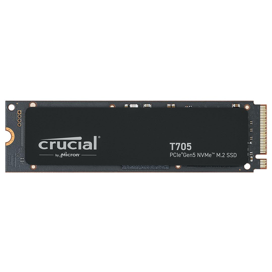 Crucial T710 PCIe Gen5 NVMe 2TB SSD, Up to 14,900 MB/s, Laptop & Desktop Compatible (PC), for Creatives and Hardcore Gamers, Solid State Drive, Includes 1Mo Adobe CC – CT2000T710SSD8-01
