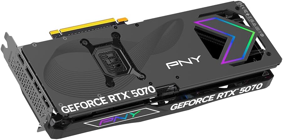 PNY NVIDIA GeForce RTX™ 5070 Epic-X™ ARGB OC Triple Fan, Graphics Card (12GB GDDR7, 192-bit, Boost Speed: 2685 MHz, SFF-Ready, PCIe® 5.0, HDMI®/DP 2.1, 2.4-Slot, Blackwell Architecture, DLSS 4)