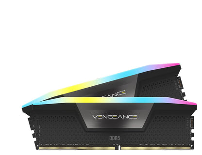CORSAIR VENGEANCE RGB DDR5 RAM 32GB (2x16GB) 6400MHz CL36-48-48-104 1.35V Intel XMP 3.0 Desktop Computer Memory - Black (CMH32GX5M2B6400C36)