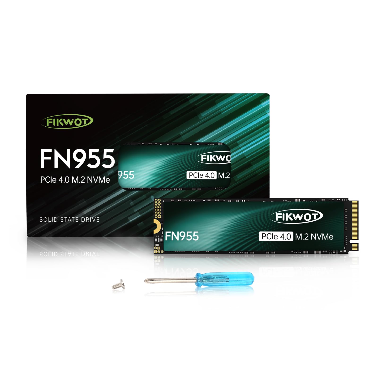 Fikwot FN955 2TB NVMe SSD M.2 2280 PCIe Gen4x4, Up to 7300MB/s, 3D NAND TLC Flash Internal Solid State Drive, Configure SLC Cache, Storage and Memory Expansion for PS5 Laptop Desktop