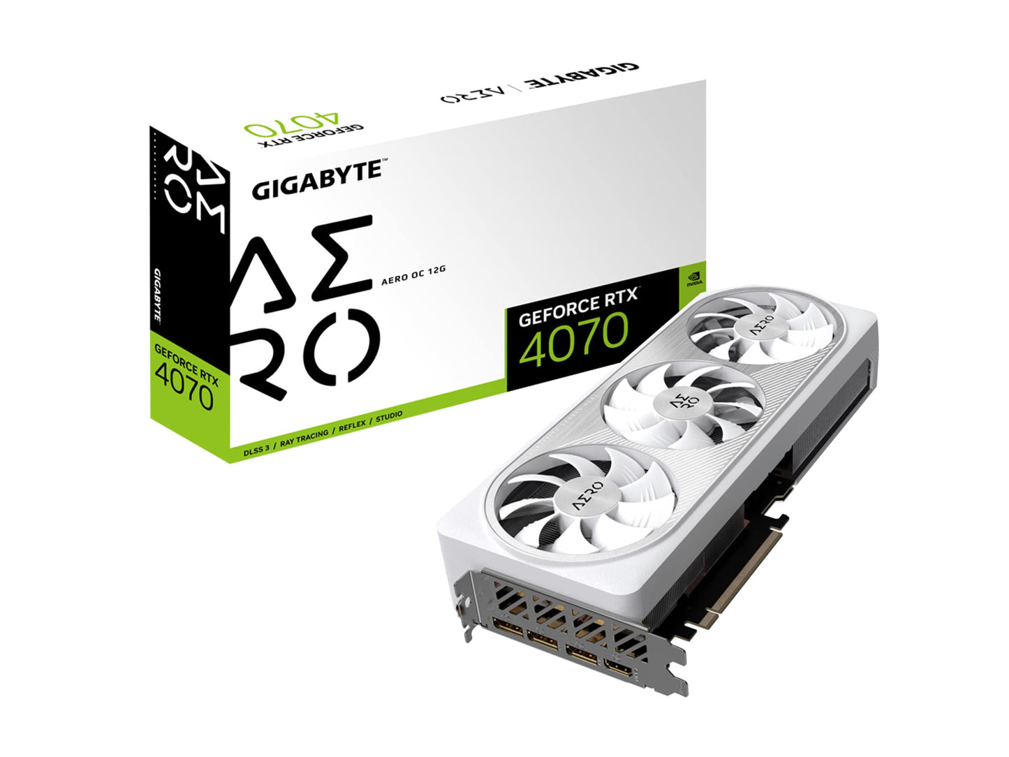 GIGABYTE GeForce RTX 5070 AERO OC 12G Graphics Card, 12GB 192-bit GDDR7, PCIe 5.0, WINDFORCE Cooling System, GV-N5070AERO OC-12GD Video Card, Compatible with Desktop