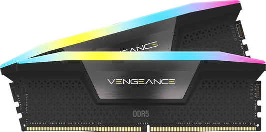 CORSAIR Vengeance RGB DDR5 RAM 16GB (2x8GB) Up to 5200MHz CL40 Intel XMP 3.0 Desktop Computer Memory - Black (CMH16GX5M2B5200C40)