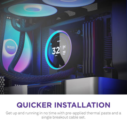 NZXT Kraken Elite 360 RGB 2024 - AIO CPU Liquid Cooler - 360mm Radiator - F360 RGB Core Fan - Customizable 2.72" IPS LCD - NZXT Turbine Pump - AMD® AM5, AM4 - Intel® LGA 1851/1700, 1200/115X - Black