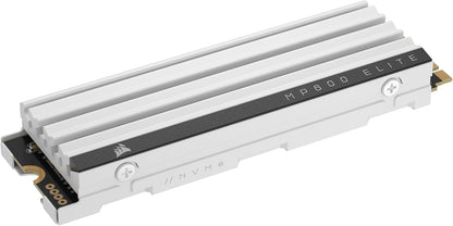 Corsair MP600 Elite 2TB M.2 PCIe Gen4 x4 NVMe SSD – Optimized for PS5 – Included Heatsink – M.2 2280 – Up to 7,000MB/sec Sequential Read – High-Density 3D TLC NAND – White