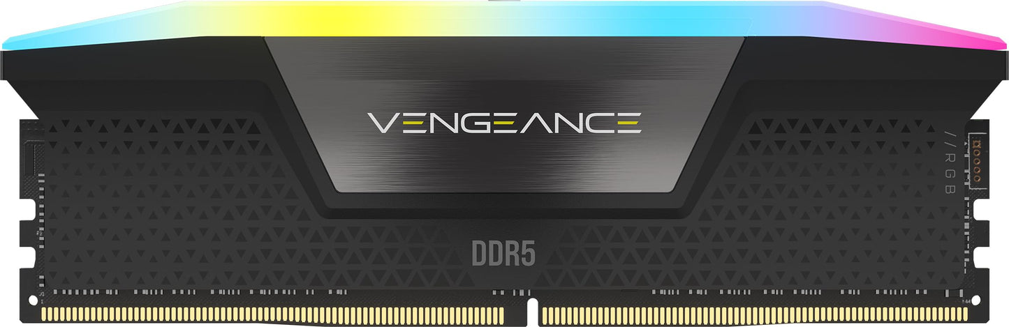 CORSAIR Vengeance RGB DDR5 RAM 16GB (2x8GB) Up to 5200MHz CL40 Intel XMP 3.0 Desktop Computer Memory - Black (CMH16GX5M2B5200C40)