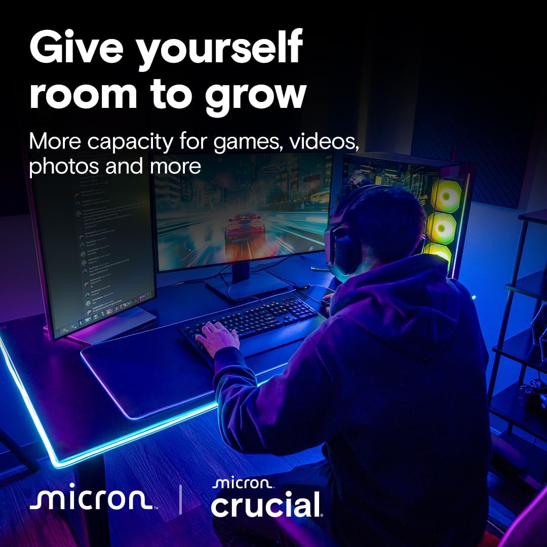 Crucial T710 PCIe Gen5 NVMe 2TB SSD, Up to 14,900 MB/s, Laptop & Desktop Compatible (PC), for Creatives and Hardcore Gamers, Solid State Drive, Includes 1Mo Adobe CC – CT2000T710SSD8-01