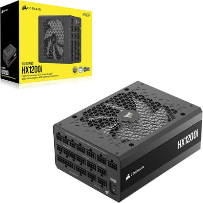 CORSAIR HX1200i (2025) Fully Modular Ultra-Low Noise ATX Power Supply with 12V-2x6 Cable – ATX 3.1 & PCIe 5.1 Compliant, Cybenetics Platinum Efficiency, Fluid Dynamic Bearing Fan – Black