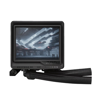 ASUS ROG RYUJIN III 360 ARGB EXTREME all-in-one AIO CPU liquid cooler, AMD Ryzen 9000 & Intel® Core™ Ultra Ready, Asetek Gen8 V2 pump; high airflow static pressure magnetic fans; customizable 3.5" LCD