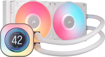 CORSAIR Titan 360 RX LCD Liquid CPU Cooler, 360mm AIO, Low-Noise FlowDrive Cooling Engine, Intel LGA 1851/1700 & AMD AM5/AM4, 3X RX120 RGB Fans, System Hub Included, Black