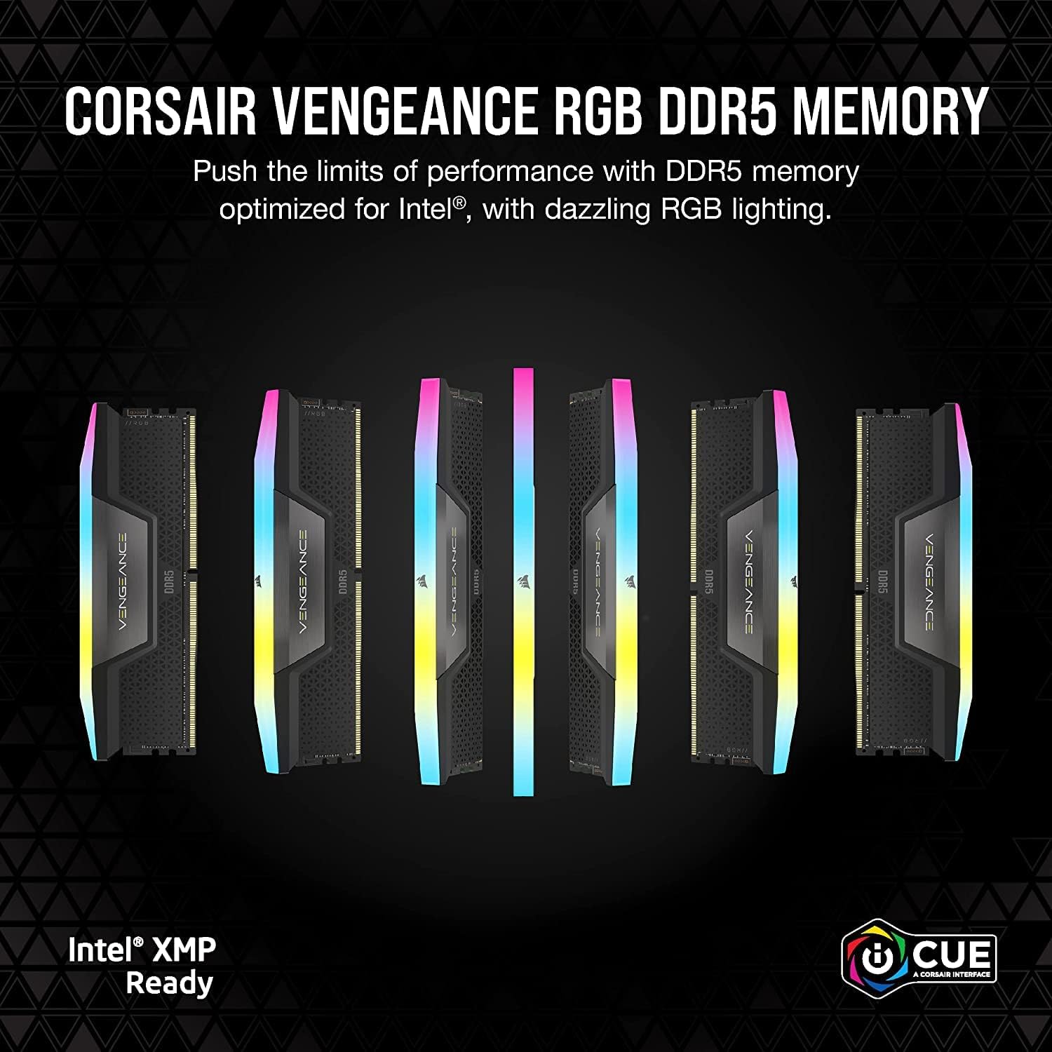 CORSAIR VENGEANCE RGB DDR5 RAM 32GB (2x16GB) 6400MHz CL36-48-48-104 1.35V Intel XMP 3.0 Desktop Computer Memory - Black (CMH32GX5M2B6400C36)