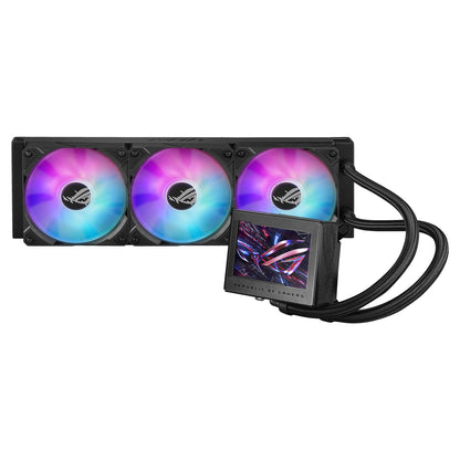 ASUS ROG RYUJIN III 360 ARGB EXTREME all-in-one AIO CPU liquid cooler, AMD Ryzen 9000 & Intel® Core™ Ultra Ready, Asetek Gen8 V2 pump; high airflow static pressure magnetic fans; customizable 3.5" LCD