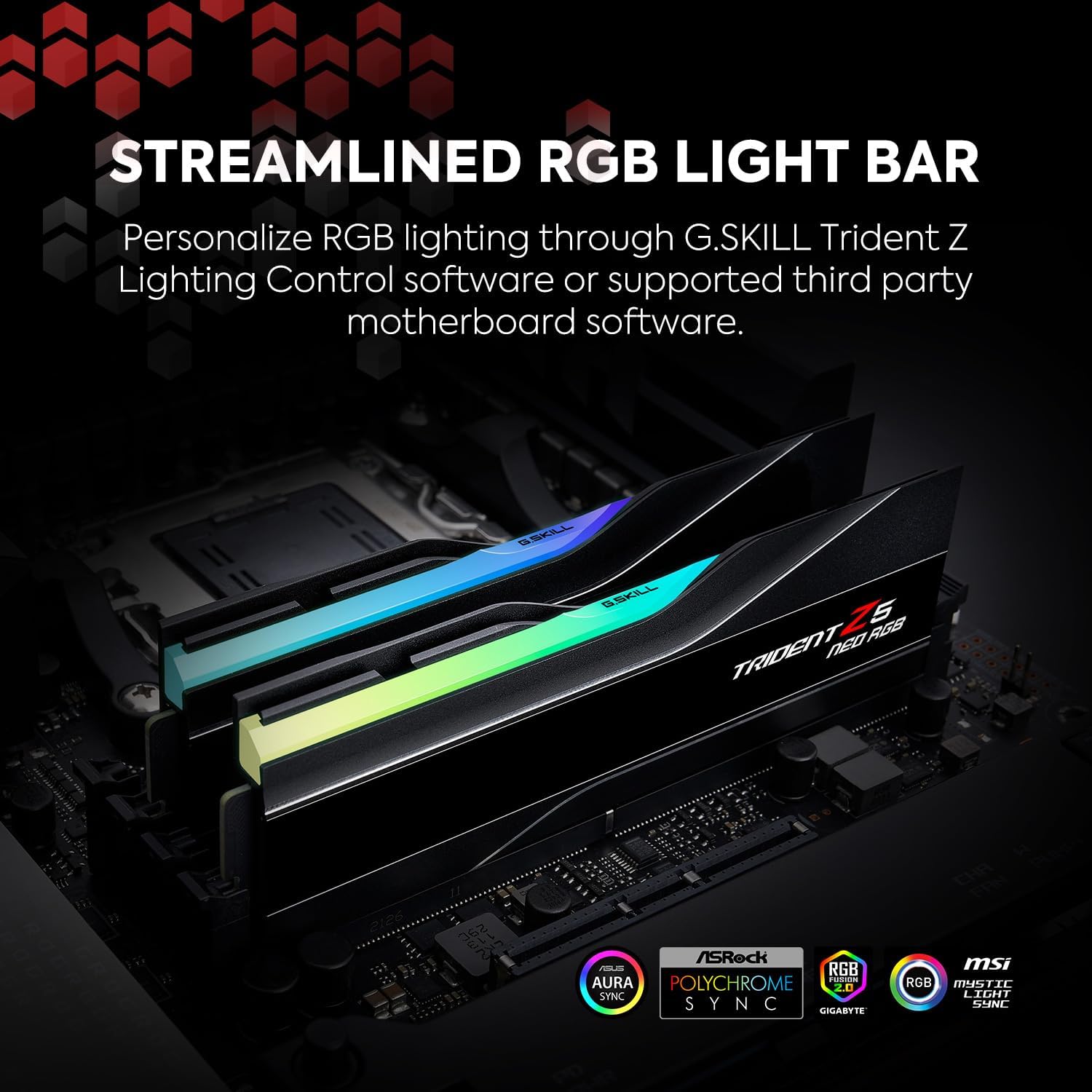 G.SKILL Trident Z5 Neo RGB Series DDR5 RAM (AMD Expo) 32GB (2x16GB) 6000MT/s CL30-38-38-96 1.35V Desktop Computer Memory U-DIMM - Matte Black (F5-6000J3038F16GX2-TZ5NR)