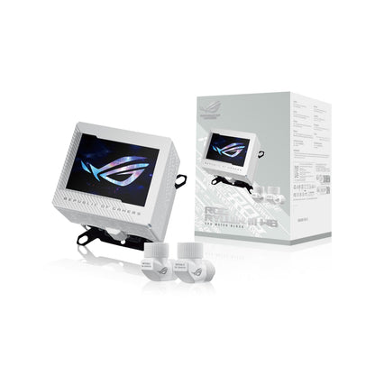 ASUS ROG Ryujin III 240 ARGB WHT All-in-one Liquid CPU Cooler with 240mm Radiator. Asetek 8th gen Pump, 2X Magnetic 120mm ARGB Fans (Daisy Chain Design), 3.5” LCD Display.,White