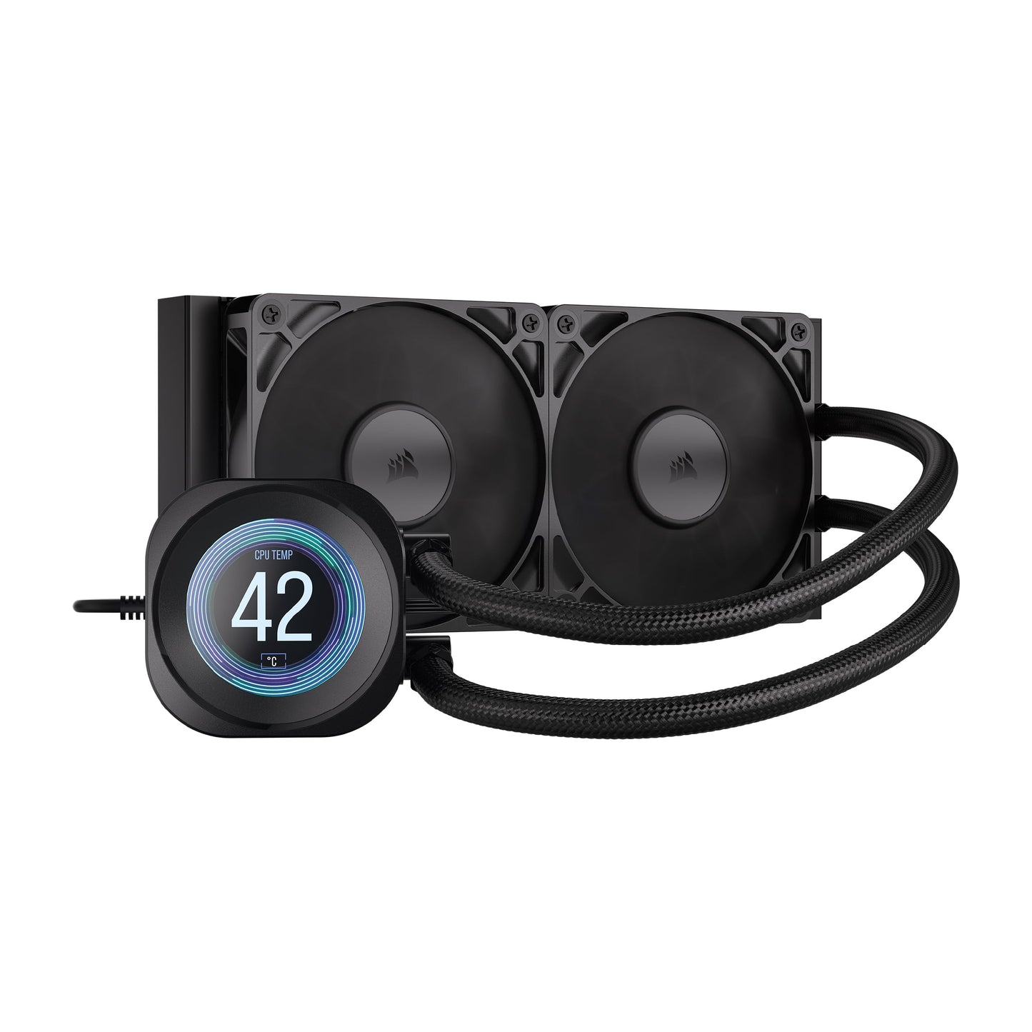 CORSAIR Nautilus 360 RS LCD Liquid CPU Cooler – 2.1" IPS LCD Screen, 360mm AIO, Low-Noise, Daisy-Chain, Intel LGA 1851/1700, AMD AM5/AM4 – 3X RS120 Fans Included – White