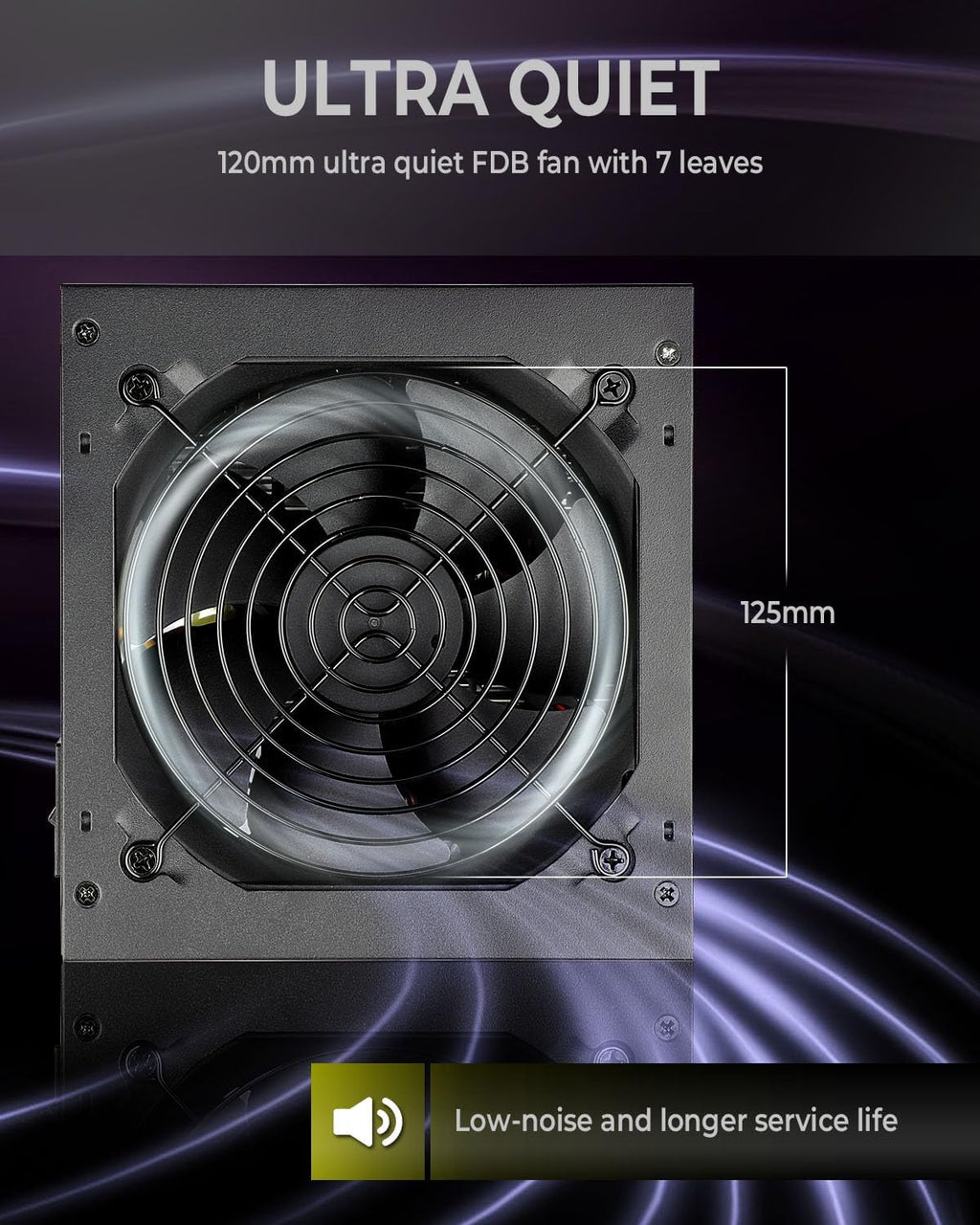 1000W Power Supply Gaming PSU 80 Plus Gold Standard ATX Non Modular Computer Power with 120mm FDB Bearing Fan 24 Pin Cable for Desktop PC