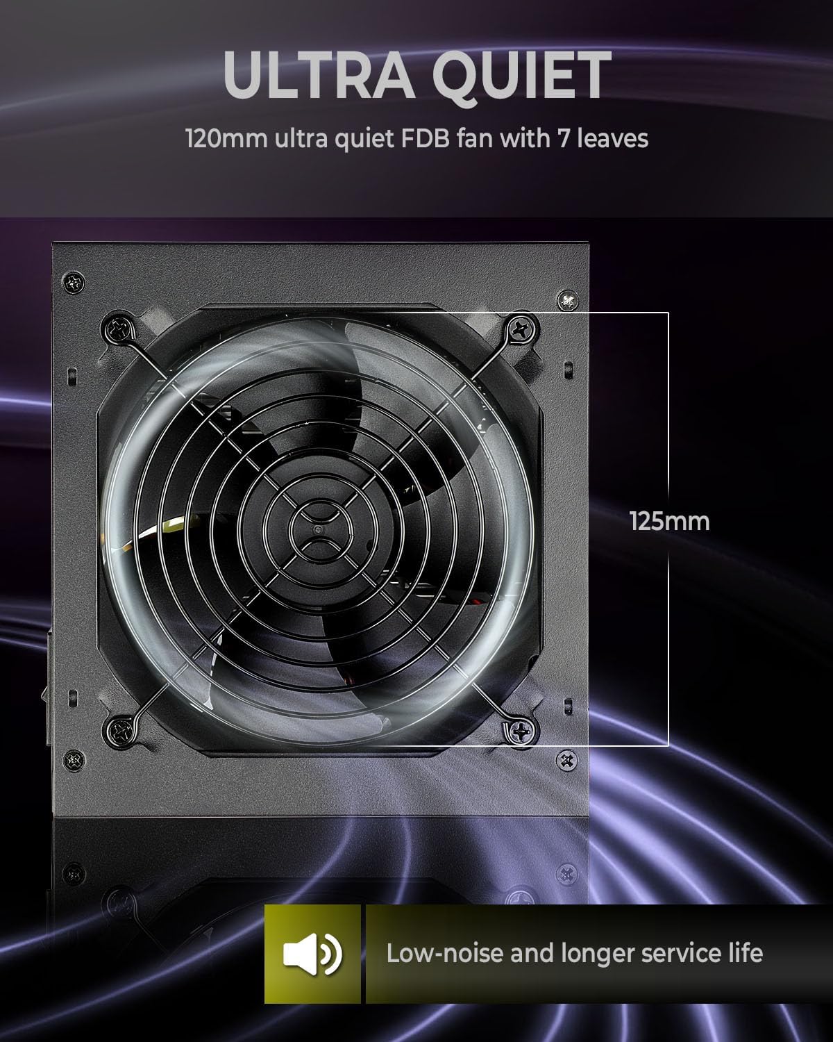 1000W Power Supply Gaming PSU 80 Plus Gold Standard ATX Non Modular Computer Power with 120mm FDB Bearing Fan 24 Pin Cable for Desktop PC