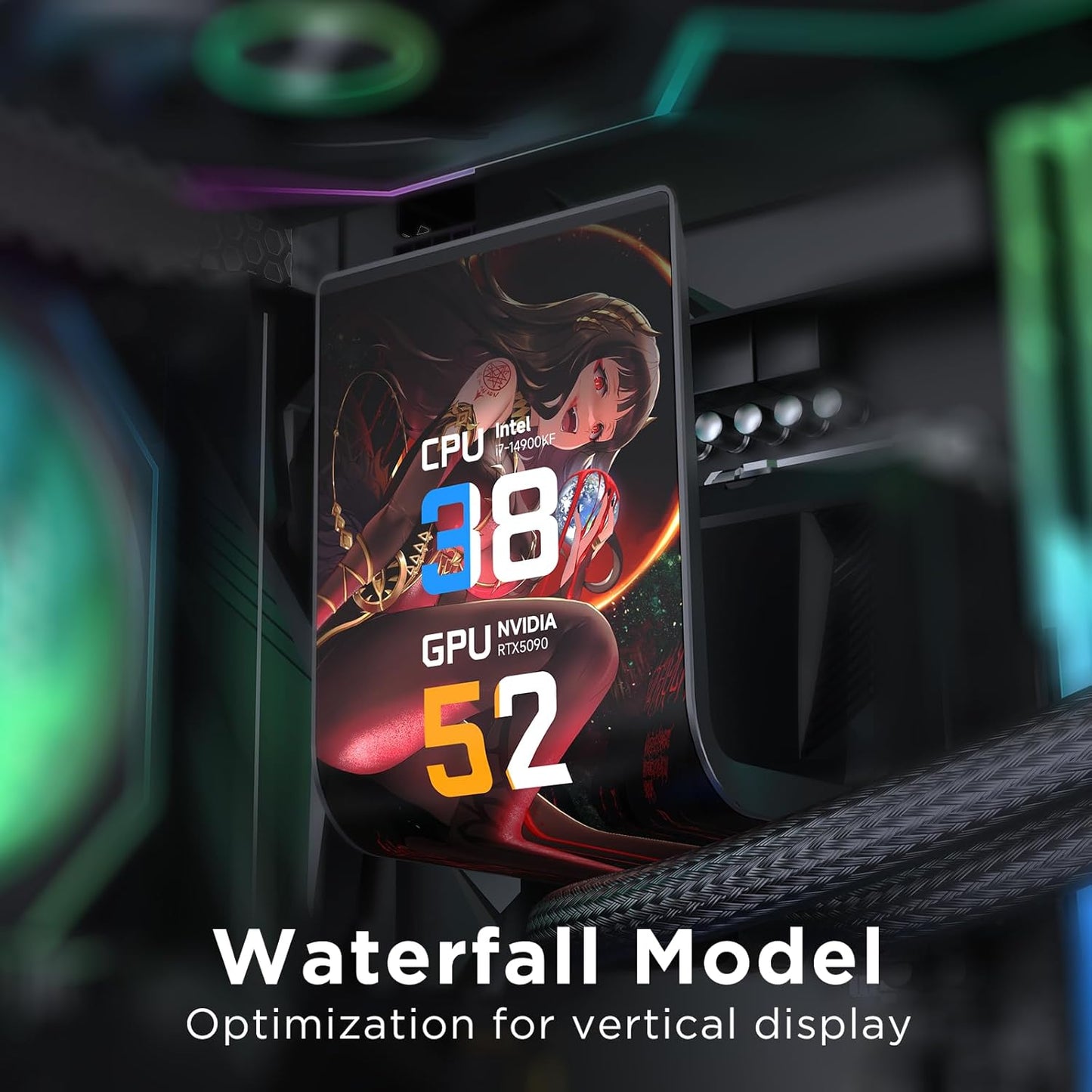 Chill ARC 360mm AIO CPU Cooler with 6.67" 2K AMOLED Curved Rotatable Screen & 3D Anamorphic Effect | 320W TDP | ARGB Fans | Intel LGA1851/1700/115X | AMD AM4/AM5 | Black