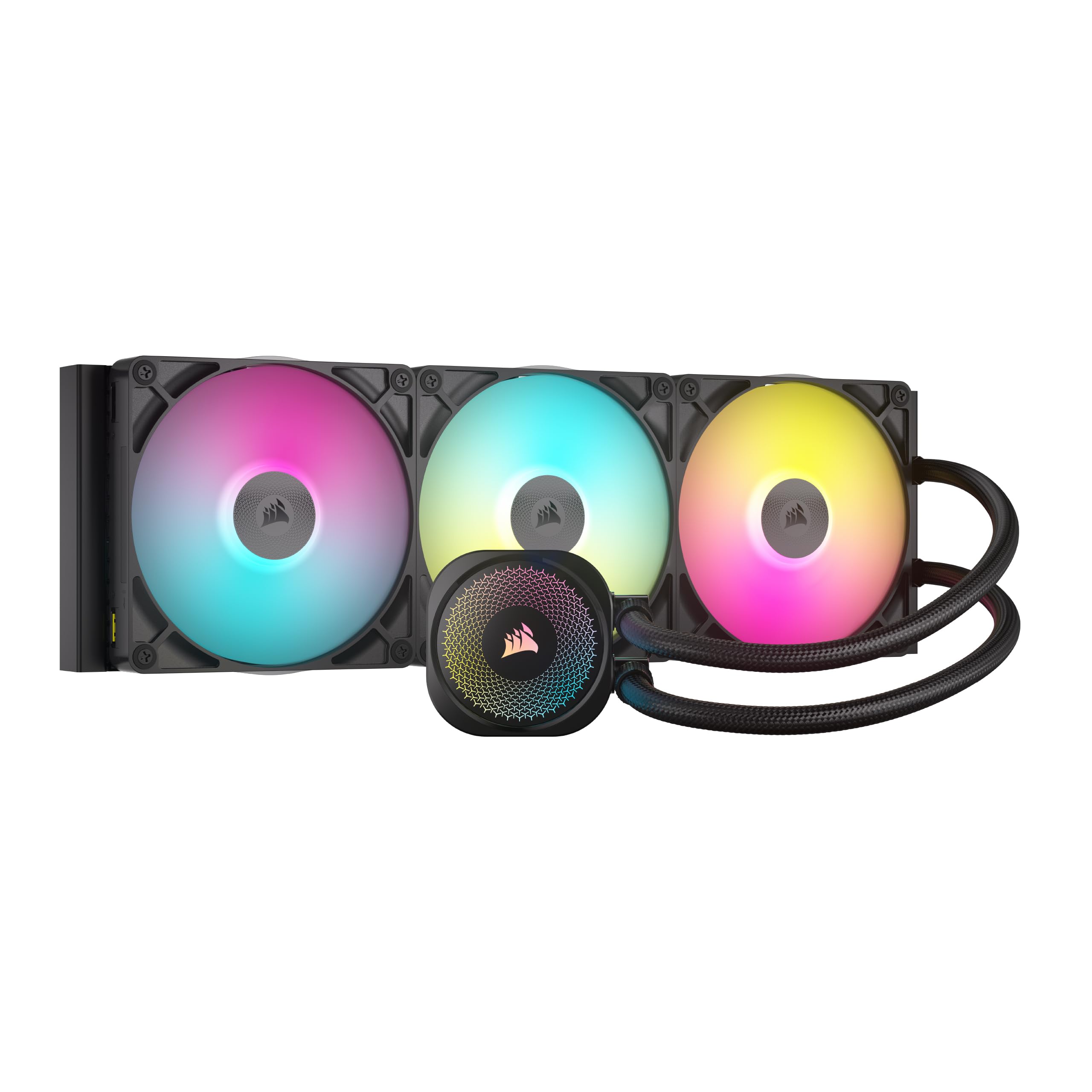 CORSAIR iCUE Link Titan 240 RX RGB Liquid CPU Cooler – 240mm AIO – Low-Noise – FlowDrive Cooling Engine – Intel LGA 1851/1700, AMD AM5/AM4 – 2X RX120 RGB Fans – iCUE Link System Hub Included – White