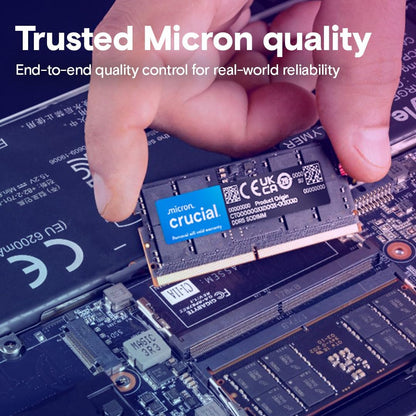 Crucial 32GB DDR5 RAM Kit (2x16GB), 5600MHz (or 5200MHz or 4800MHz) Laptop Memory 262-Pin SODIMM, Compatible with Intel Core and AMD Ryzen 7000, Black - CT2K16G56C46S5