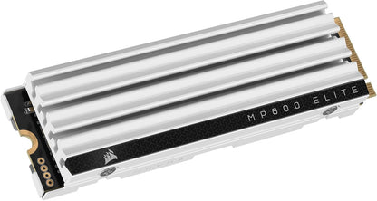 Corsair MP600 Elite 2TB M.2 PCIe Gen4 x4 NVMe SSD – Optimized for PS5 – Included Heatsink – M.2 2280 – Up to 7,000MB/sec Sequential Read – High-Density 3D TLC NAND – White