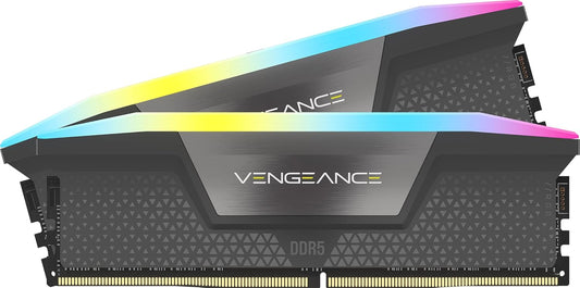 CORSAIR Vengeance RGB DDR5 32GB (2 x 16GB) Up to 6000MHz CL38-44-44-96 1.35V Intel XMP 3.0 AMD EXPO Computer Desktop Memory – Gray