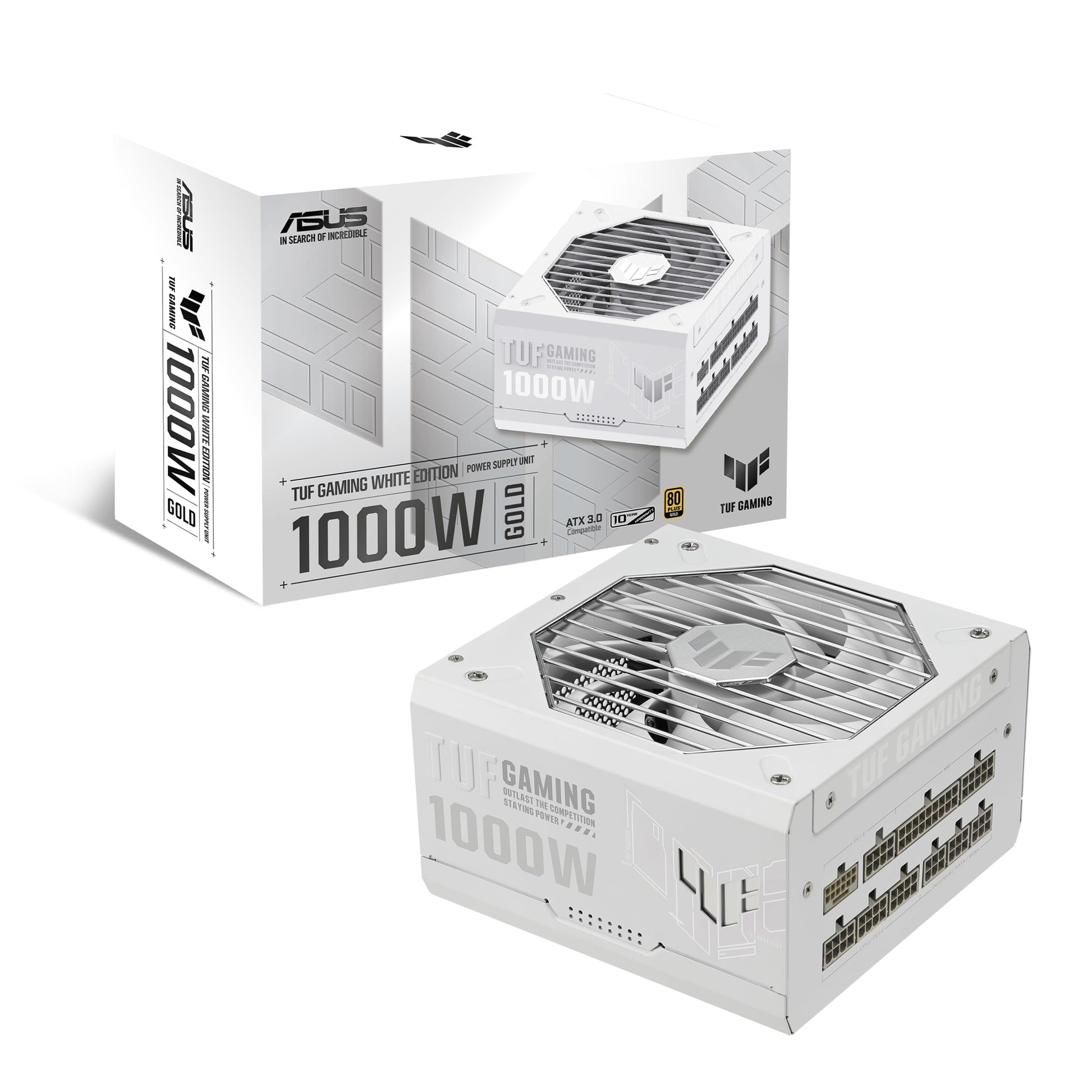 ASUS TUF Gaming 1200W Gold (1200 Watt, ATX 3.0 Compatible Fully Modular Power Supply, 80+ Gold Certified, Military-Grade Components, Dual Ball Bearing, Axial-tech Fan, PCB Coating, 10 Year Warranty)