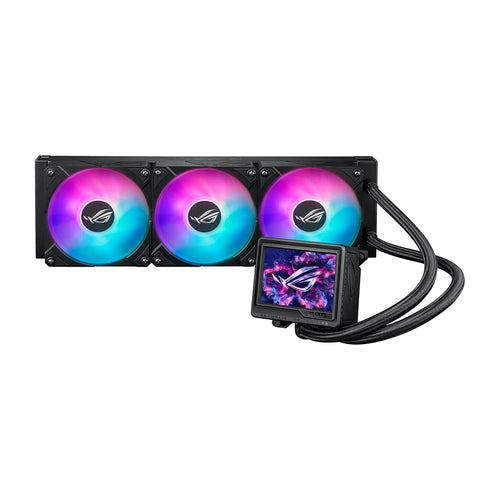 ASUS ROG RYUJIN III 360 ARGB EXTREME all-in-one AIO CPU liquid cooler, AMD Ryzen 9000 & Intel® Core™ Ultra Ready, Asetek Gen8 V2 pump; high airflow static pressure magnetic fans; customizable 3.5" LCD