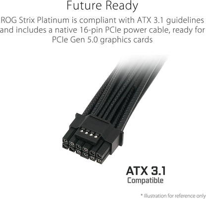 ASUS ROG Strix 1200W Platinum (Fully Modular Power Supply, 80 Plus Platinum Certified, ATX 3.1, GaN MOSFET, GPU-First Intelligent Voltage Stabilizer, 10-Year Warranty)