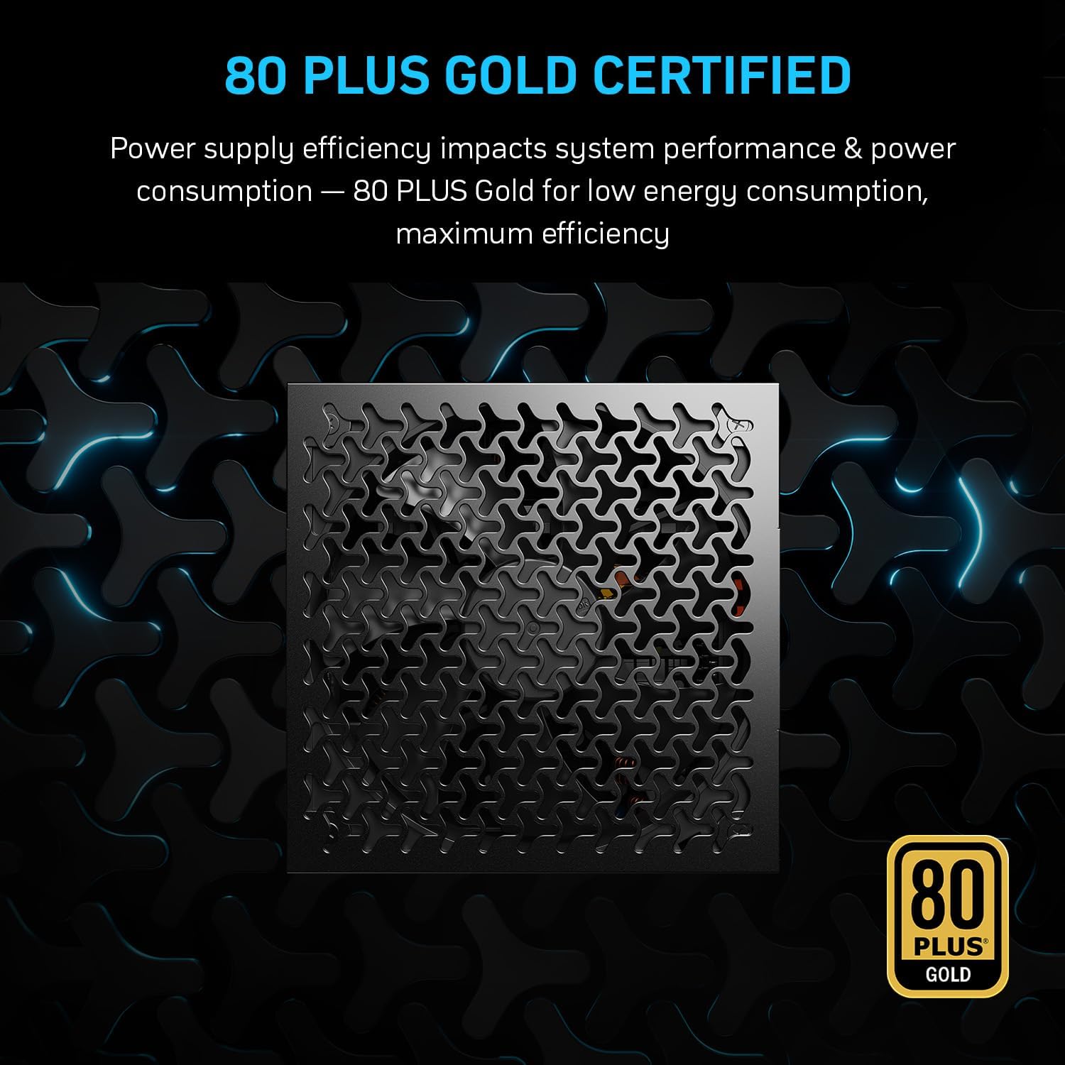 1000W Fully Modular Power Supply, 80+ Gold Certified PSU | ATX 3.1 & PCIe 5.1 Ready | 12V-2x6 Connector | 140mm Low-Noise Fan | 105℃ Japanese Capacitors | Black