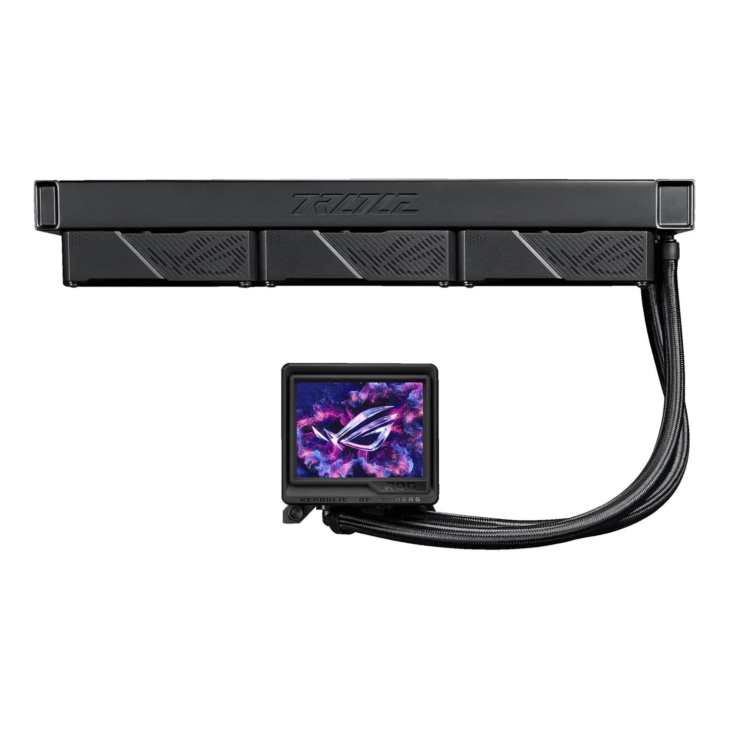 ASUS ROG RYUJIN III 360 ARGB EXTREME all-in-one AIO CPU liquid cooler, AMD Ryzen 9000 & Intel® Core™ Ultra Ready, Asetek Gen8 V2 pump; high airflow static pressure magnetic fans; customizable 3.5" LCD