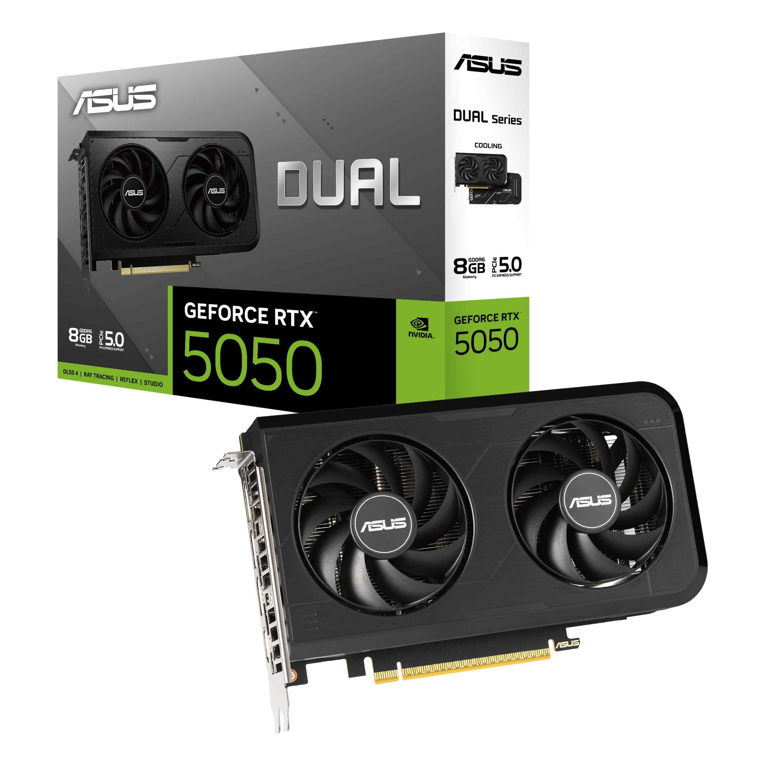 ASUS Dual NVIDIA GeForce RTX 3050 6GB GDDR6 OC Edition Gaming Graphics Card - PCIe 4.0, HDMI 2.1, DisplayPort 1.4a, 2-Slot Design, Axial-tech Fan Design, Steel Bracket, 3 Year Warranty