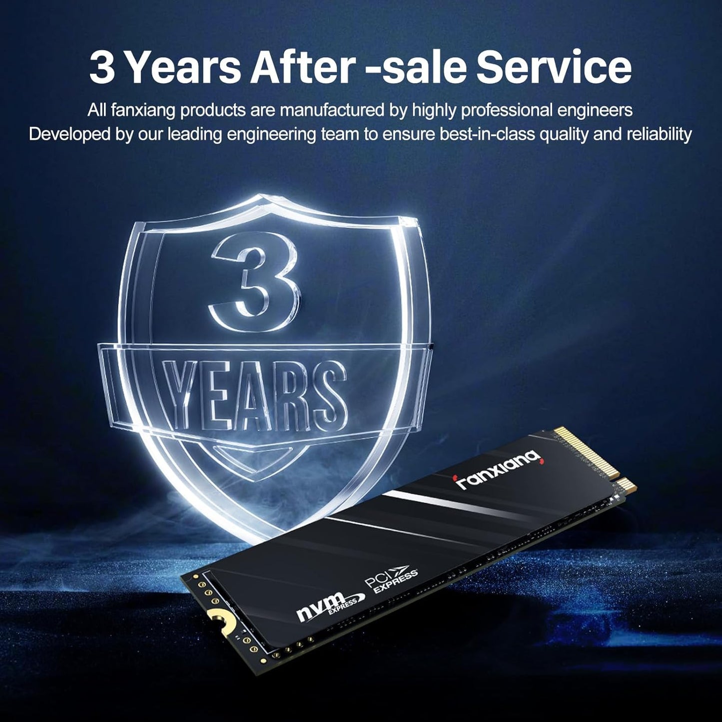 fanxiang S501Q SSD 1TB PCle 3.0x4 Internal Solid State Drive, NVMe M.2 2280 Internal Solid State Drive, SLC Cache 3D NAND Up to 3200MB/s for Laptop and PC Desktops