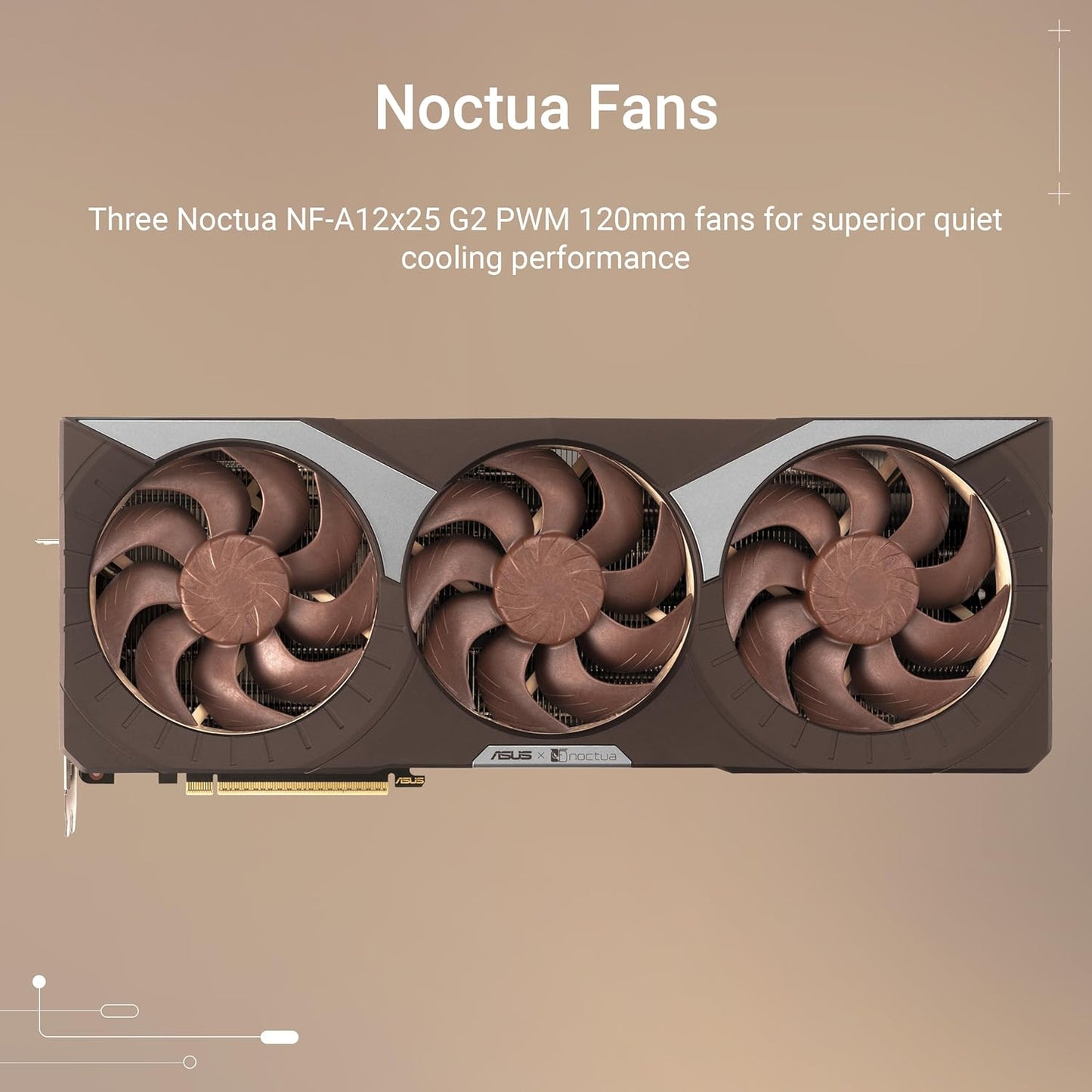 ASUS GeForce RTX 5080 16GB GDDR7 Noctua OC Edition Gaming Graphics Card (Nvidia RTX5080, NVIDIA Blackwell, DLSS 4, PCIe 5.0, 2X HDMI 2.1b, 3X DisplayPort 2.1b, RTX5080-O16G-NOCTUA)