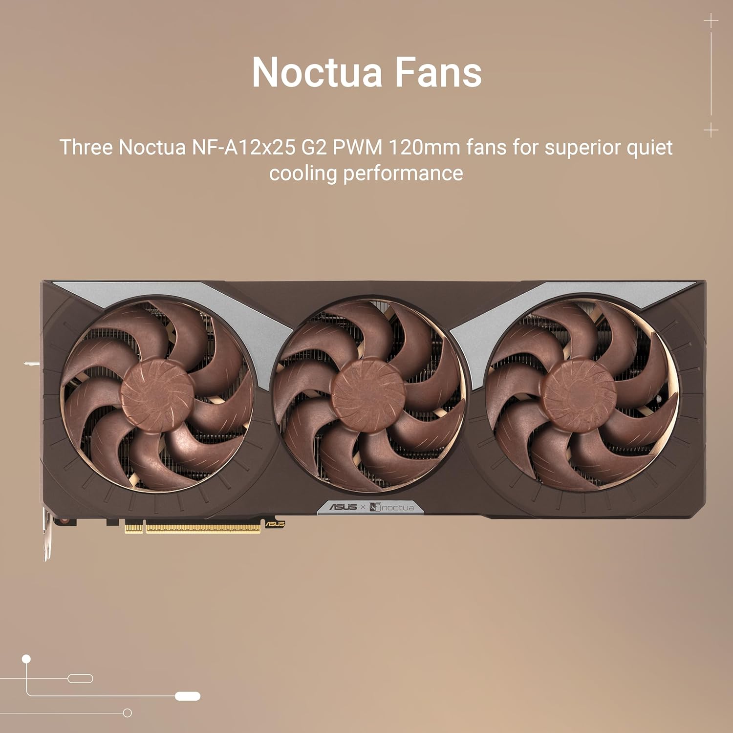 ASUS GeForce RTX 5080 16GB GDDR7 Noctua OC Edition Gaming Graphics Card (Nvidia RTX5080, NVIDIA Blackwell, DLSS 4, PCIe 5.0, 2X HDMI 2.1b, 3X DisplayPort 2.1b, RTX5080-O16G-NOCTUA)
