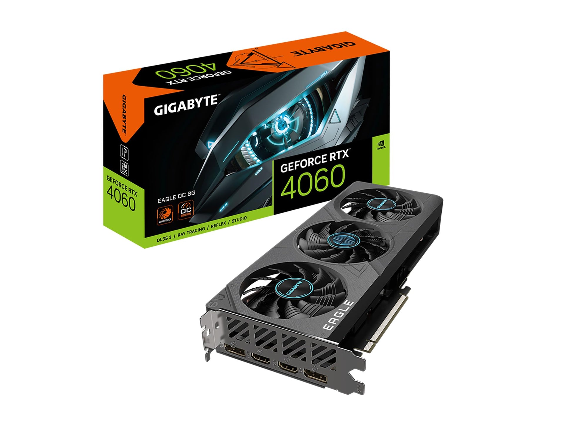 GIGABYTE GeForce RTX 5060 WINDFORCE OC 8G Graphics Card, Cooling System, 8GB 128-bit GDDR7, PCIe 5.0, Manufactured by NVIDIA, DisplayPort & HDMI - Video Output Interface, GV-N5060WF2OC-8GD Video Card