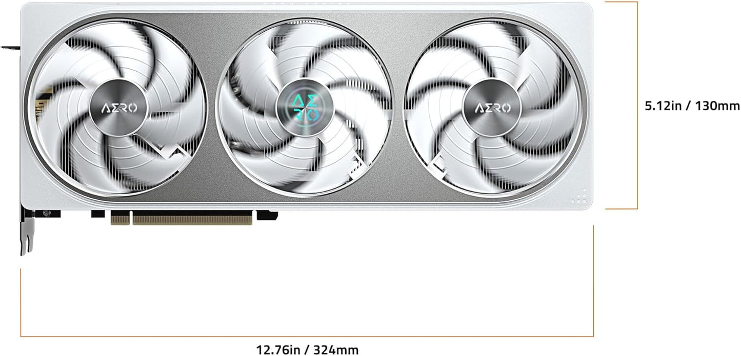 GIGABYTE GeForce RTX 5070 AERO OC 12G Graphics Card, 12GB 192-bit GDDR7, PCIe 5.0, WINDFORCE Cooling System, GV-N5070AERO OC-12GD Video Card, Compatible with Desktop