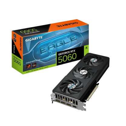 GIGABYTE GeForce RTX 5060 WINDFORCE OC 8G Graphics Card, Cooling System, 8GB 128-bit GDDR7, PCIe 5.0, Manufactured by NVIDIA, DisplayPort & HDMI - Video Output Interface, GV-N5060WF2OC-8GD Video Card