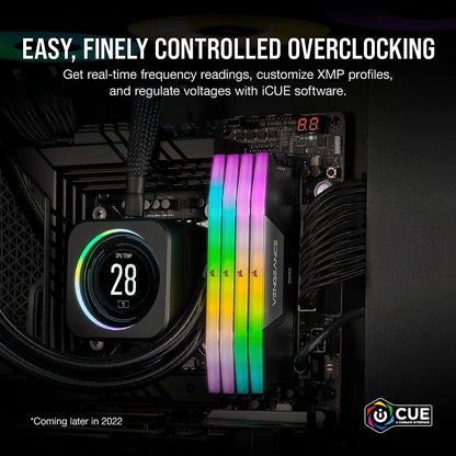 CORSAIR VENGEANCE RGB DDR5 RAM 32GB (2x16GB) 6400MHz CL36-48-48-104 1.35V Intel XMP 3.0 Desktop Computer Memory - Black (CMH32GX5M2B6400C36)