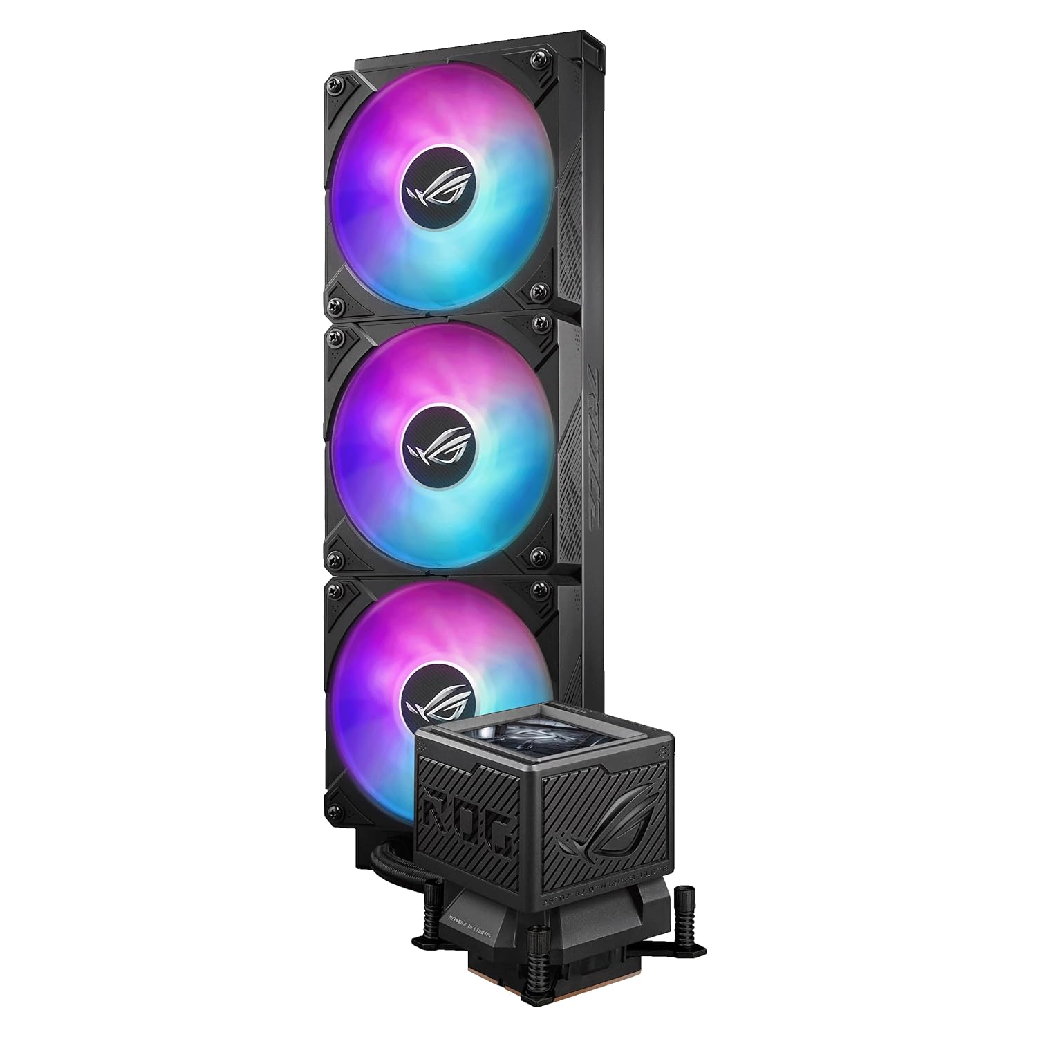 ASUS ROG RYUJIN III 360 ARGB EXTREME all-in-one AIO CPU liquid cooler, AMD Ryzen 9000 & Intel® Core™ Ultra Ready, Asetek Gen8 V2 pump; high airflow static pressure magnetic fans; customizable 3.5" LCD