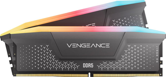 CORSAIR Vengeance RGB RS DDR5 RAM 16GB (2x8GB) Up to 6000MHz CL36-44-44-96 1.35V AMD EXPO Intel XMP Computer Desktop Memory – Gray (CMG16GX5M2E6000Z36)