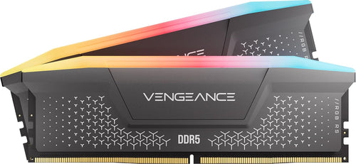 CORSAIR Vengeance RGB RS DDR5 RAM 64GB (2x32GB) Up to 6000MHz CL40-50-50-96 1.35V AMD Expo Intel XMP Computer Desktop Memory – Gray (CMG64GX5M2D6000Z40)